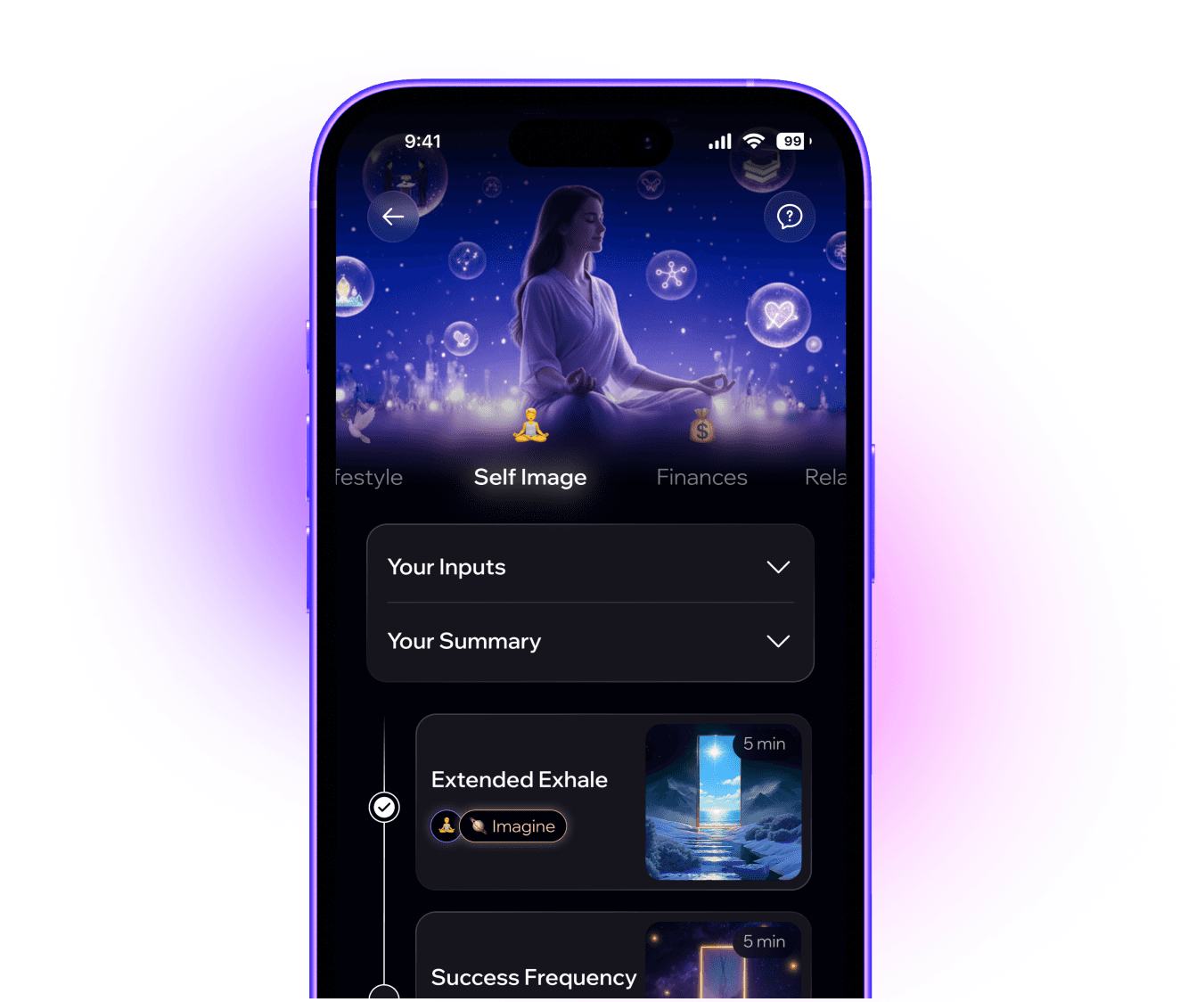 Superconscious self-image screen